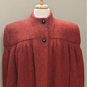 Carolina Herrera Atelier Prototype Red Wool Coat